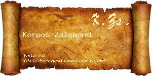 Korpos Zsigmond névjegykártya